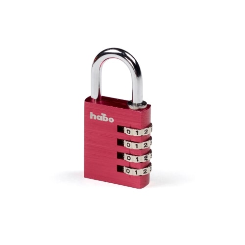 Habo hængelås massiv aluminium rød 38 mm 203-40