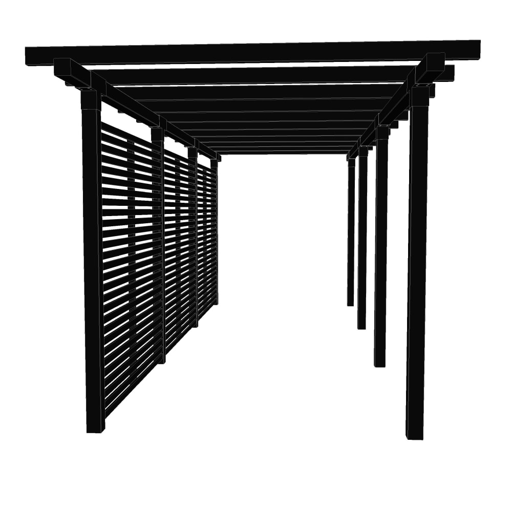 Plus pergola dobbelt 3 moduler inkl. Tokyo hegn B238 x H226 x L664 cm
