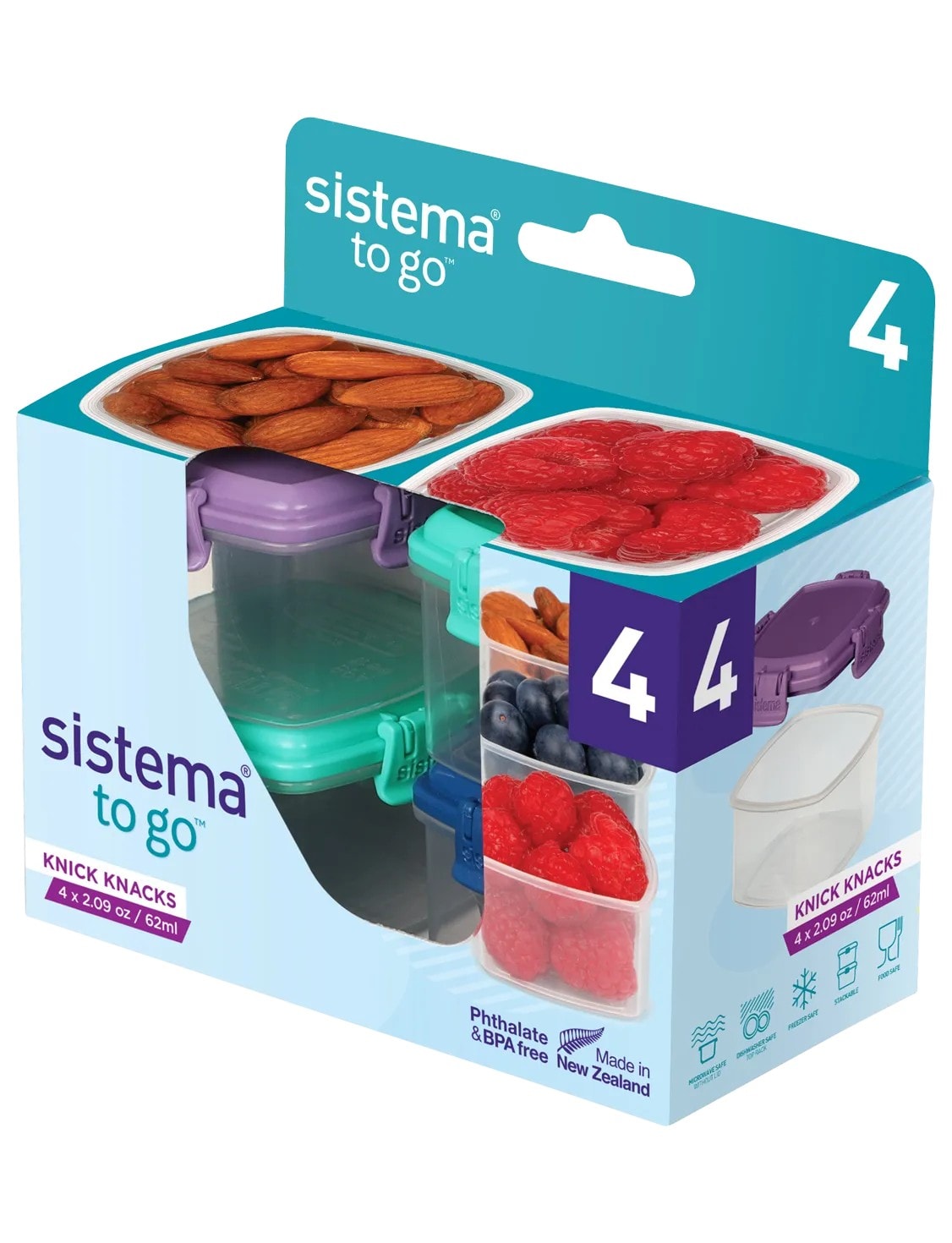 Sistema To Go Mini Knick Knack snackboks 4-pak 62 ml