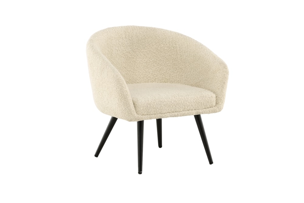 Venture Design Fluffy børnelænestol i sort/hvid teddystof