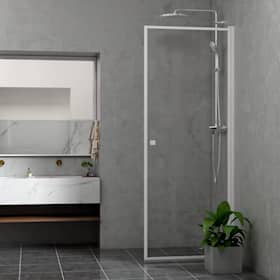 Bathlife Profil Rak brusedør klar/hvid 100 x 200 cm
