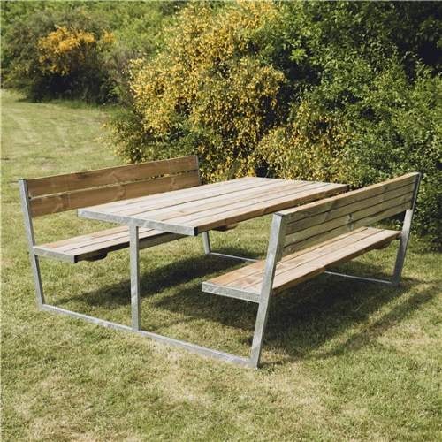 Hortus Balder bord/bænkesæt trykimprægneret med ryg 180 x 205 cm