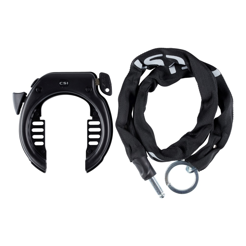 Urban ringlås sort med nøgle og kædelås