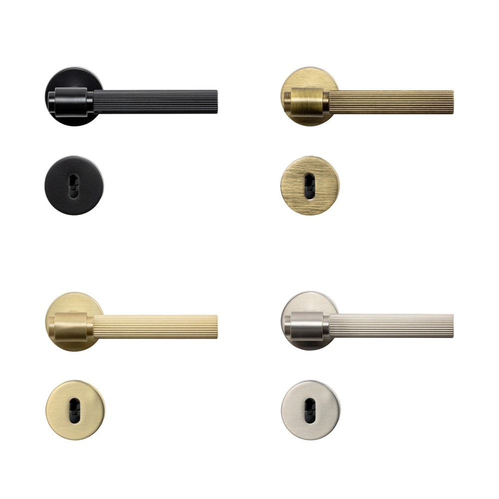 Beslag Design Helix 200 Stripe dørgreb sort inkl. nøgleskilt