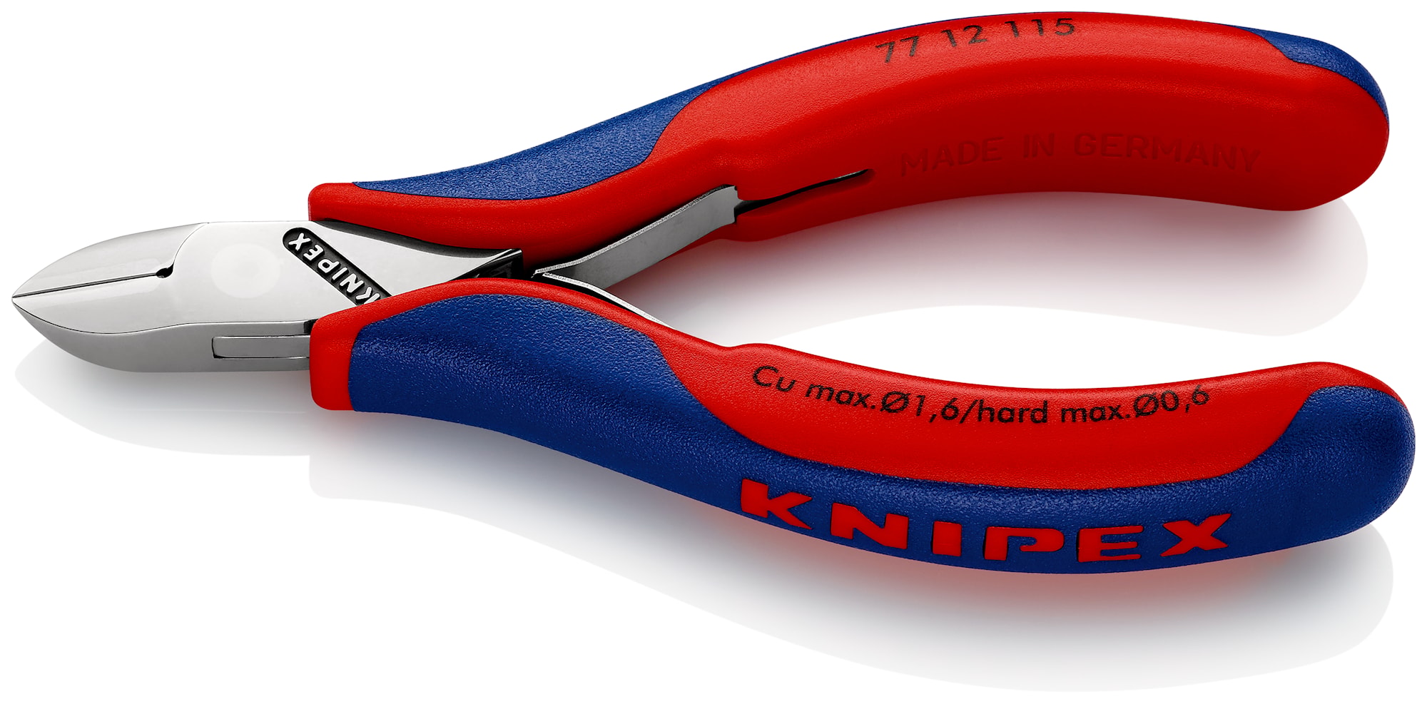 Knipex elektronik-skævbider med flerkomponent greb og trådklemme 115 mm