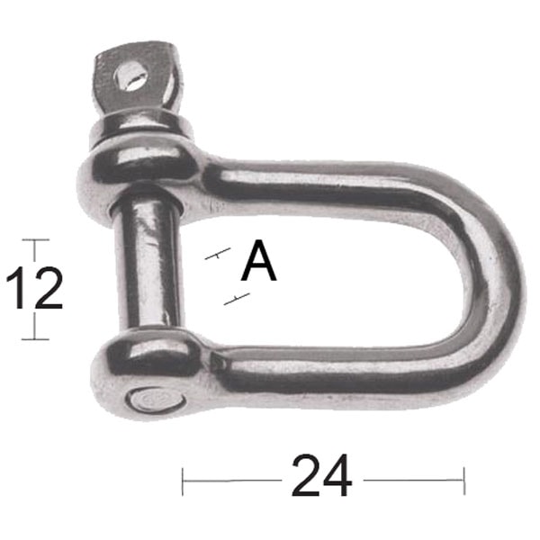 Habo sjækel Rustfri 12 x 24 mm 2 stk