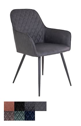 House Nordic Harbo spisebordsstol i blå velour med sorte ben HN1205