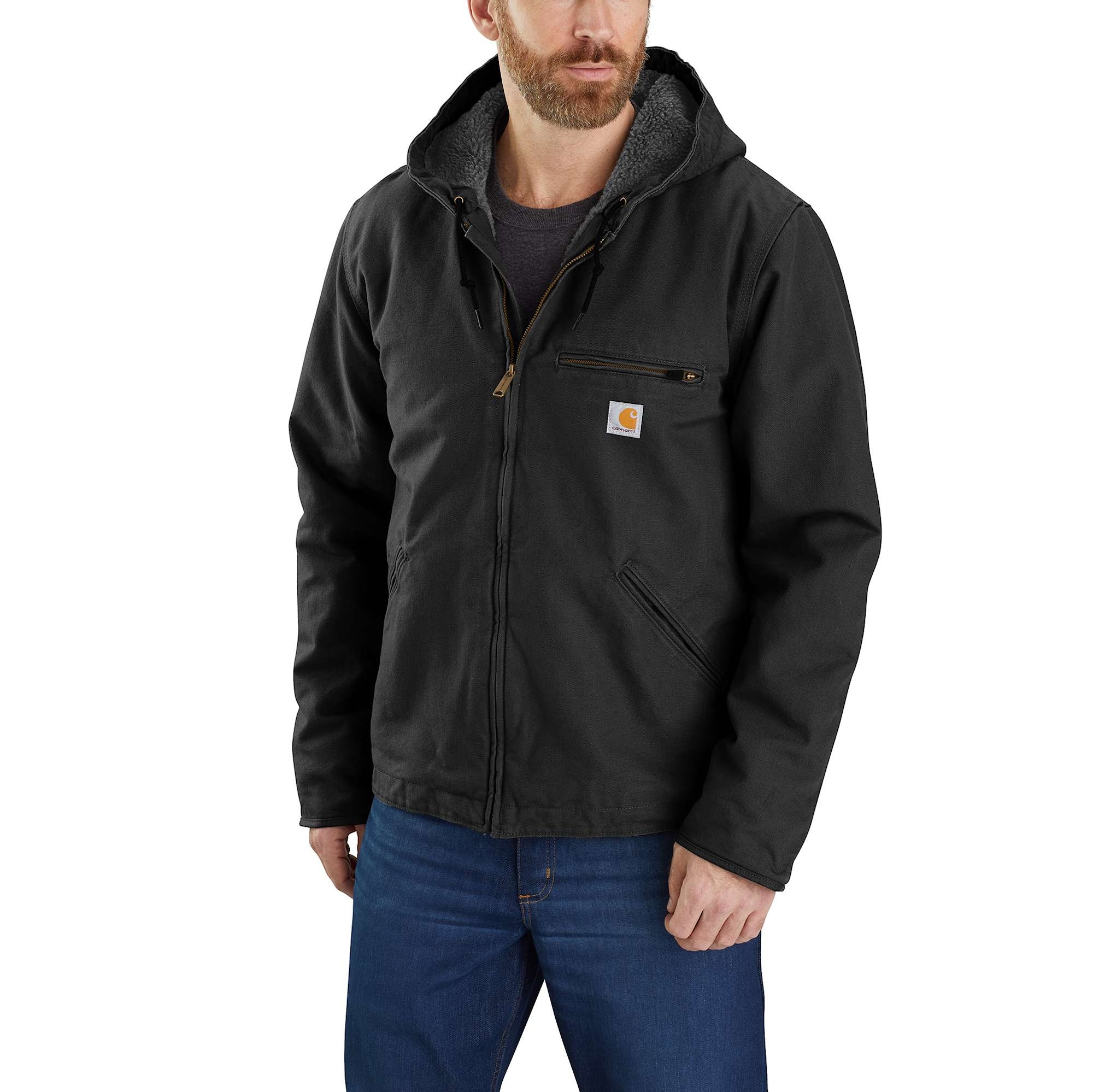 Carhartt Vasket and sherpaforet and Jakke, Herre, Black, XXL