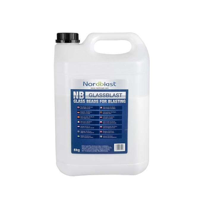 Nordblast Sandblæsningsmiddel Glaskugler 0,10 - 0,25 mm 6 kg Dunk