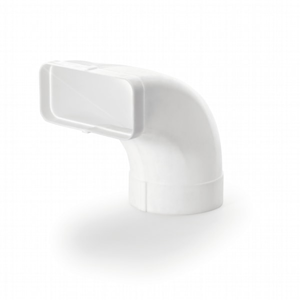 Bøjning med flad/rund adapter 90 grader, lav 89 x 222/Ø150 mm