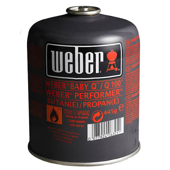 Weber gasdåse til Weber Q serien og til Performer. 445 gr. engangs gas dåse