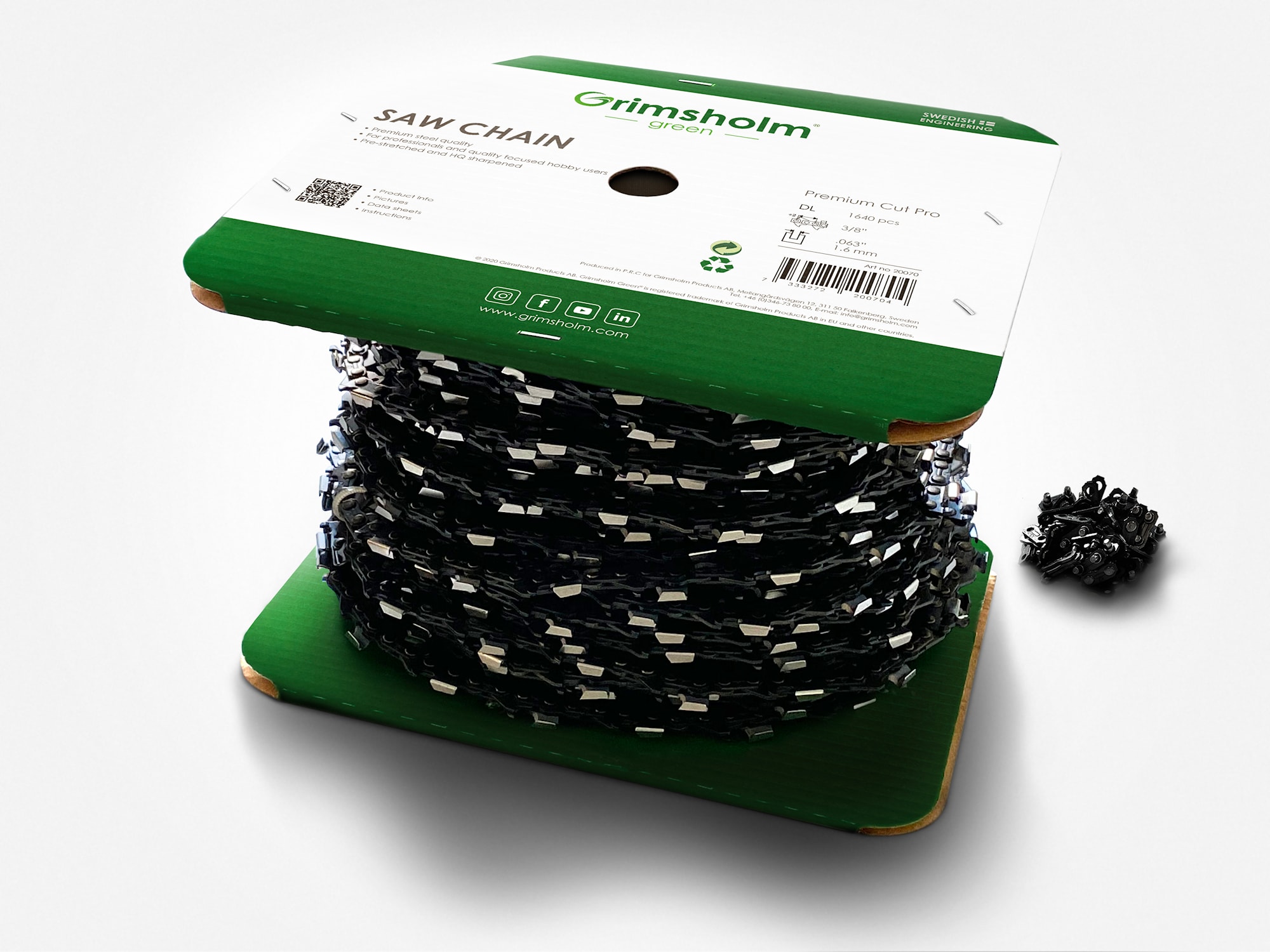 Grimsholm 1640dl 3/8” 1.6mm Premium Cut Pro Motorsavskæde