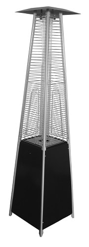 Terrassevarmer Lux med flamme i sort. 190 cm