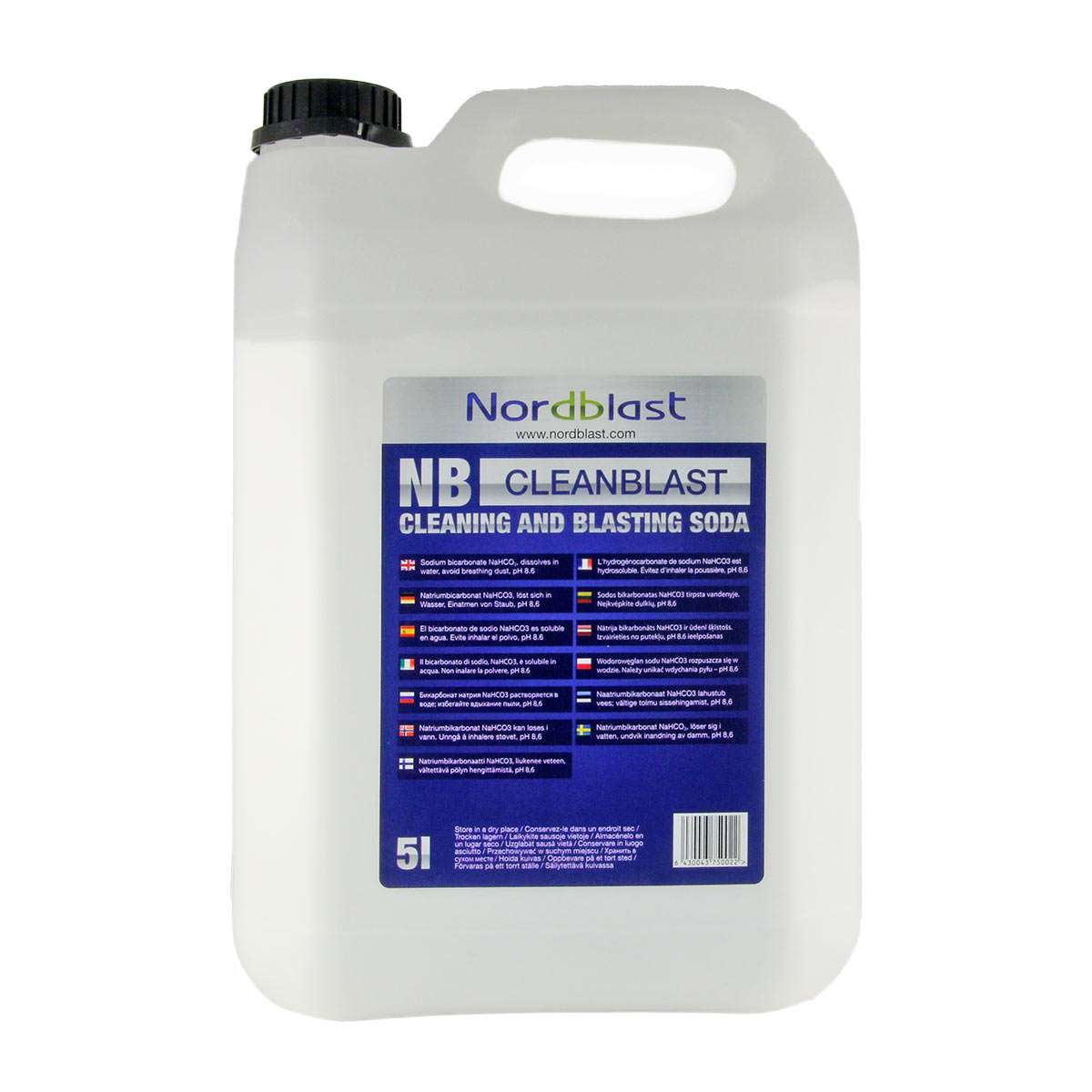 Nordblast Sandblæsningsmiddel Soda 5 L Dunk