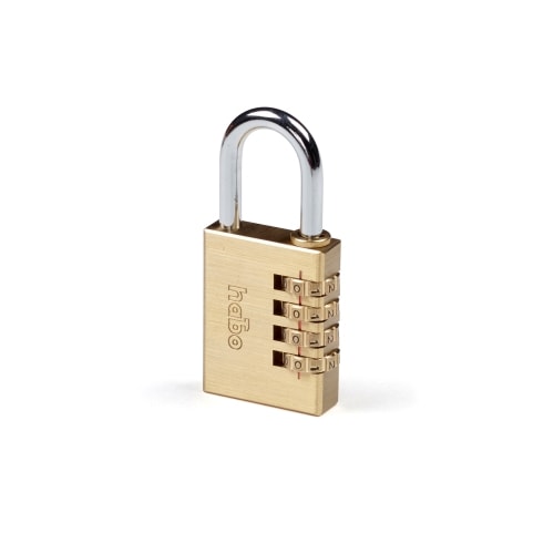 Habo hængelås massiv messing med kodelås 38 mm 203-38