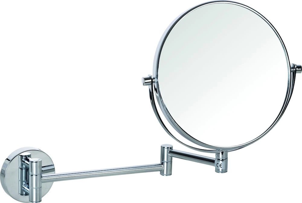 Kriss Athena kosmetikspejl i matsort til væg 2 svingarme dobbeltsidet Ø180/133 mm