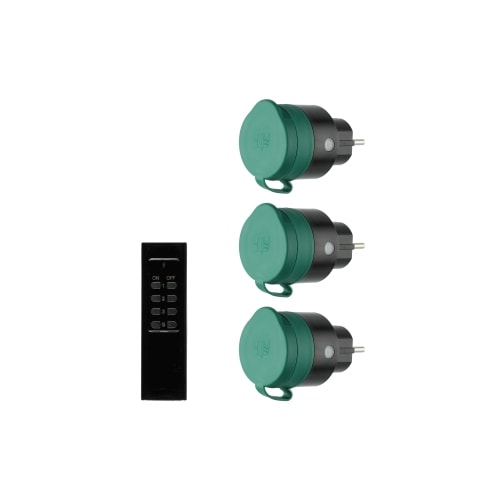 Tarmo udendørs stik med fjernbetjening 3 stk.