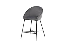 Venture Design Velvet barstol i mørkegrå velour og sort