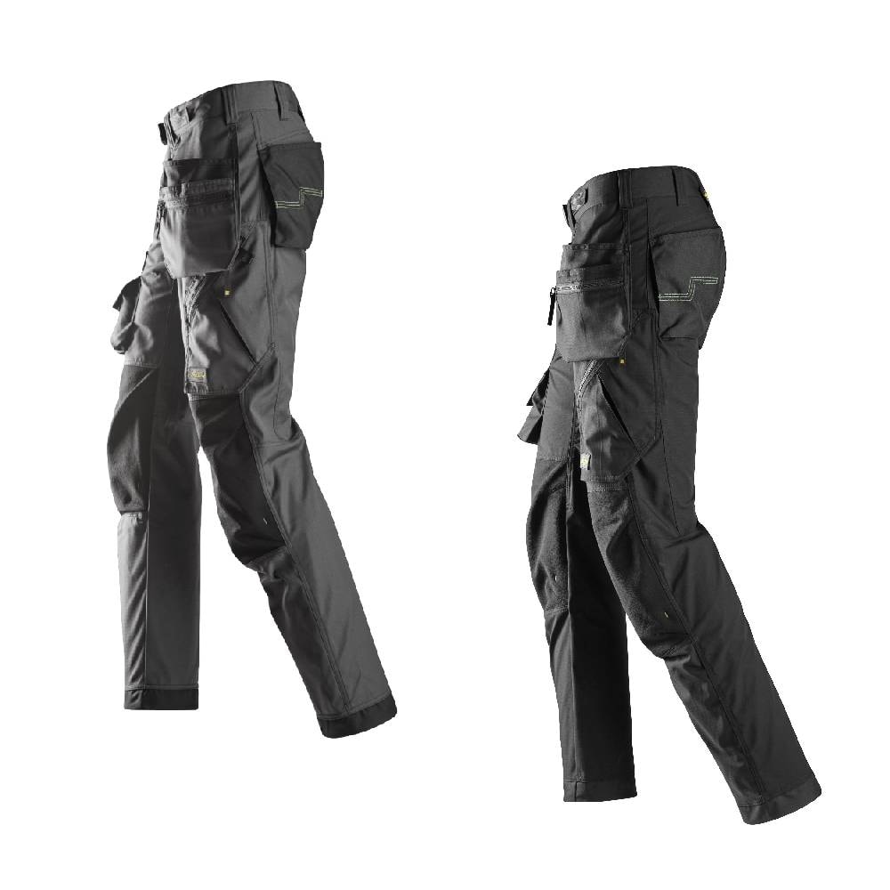 Snickers 6923 FlexiWork XTR arbejdsbuks+ med hylsterlommer koksgrå/sort str. 64