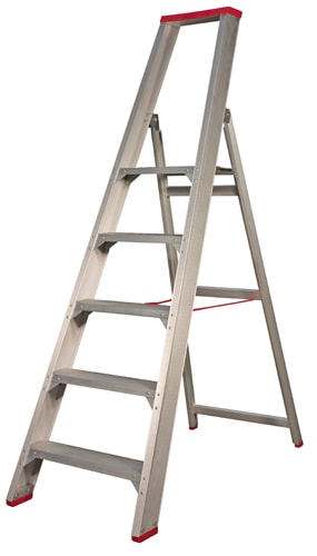 Jumbo trappestige m/ekstra stor platform12 trin 295 cm m/bøjl 41tse112