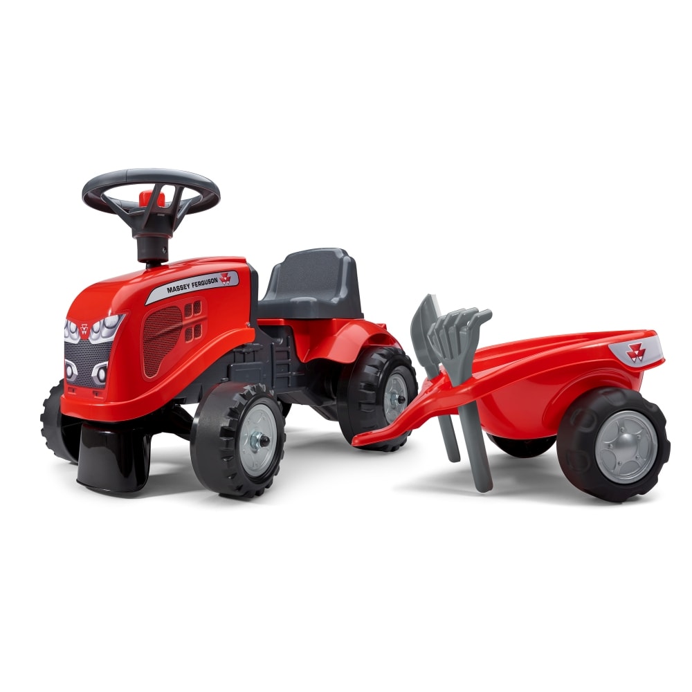 Falk Baby Massey Ferguson traktor med trailer, rive og skovl 1 - 3 år