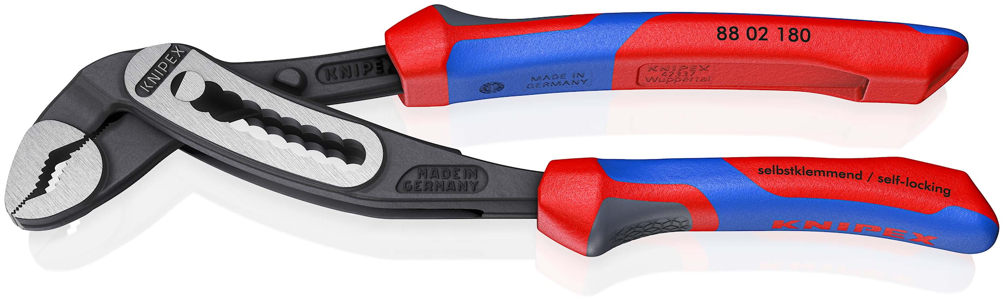 Knipex Alligator vandpumpetang med flerkomponent greb, sort atramenteret 250 mm