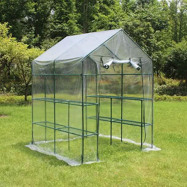 Metalcraft Plastic Drivhus 2m² - Stålramme med PVC afdækning Gennemsigtig