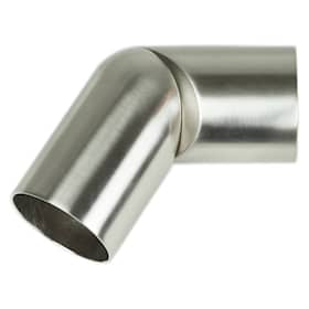 Lundbergs beslag til sammenkobling af gelænder børstet aluminium Ø45 x 128 mm