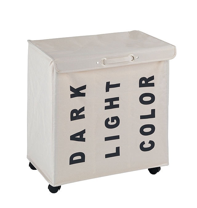 Wenko Trivo vasketøjskurv i grå med hjul 166L