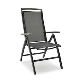 Hillerstorp Nydala positionsstol i sort aluminium og sort tekstil