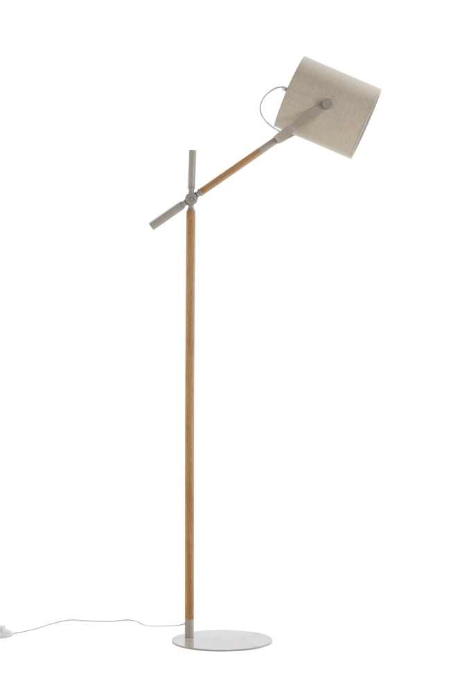 Venture Design Dennis gulvlampe i beige/træ/hvid H156 cm E27