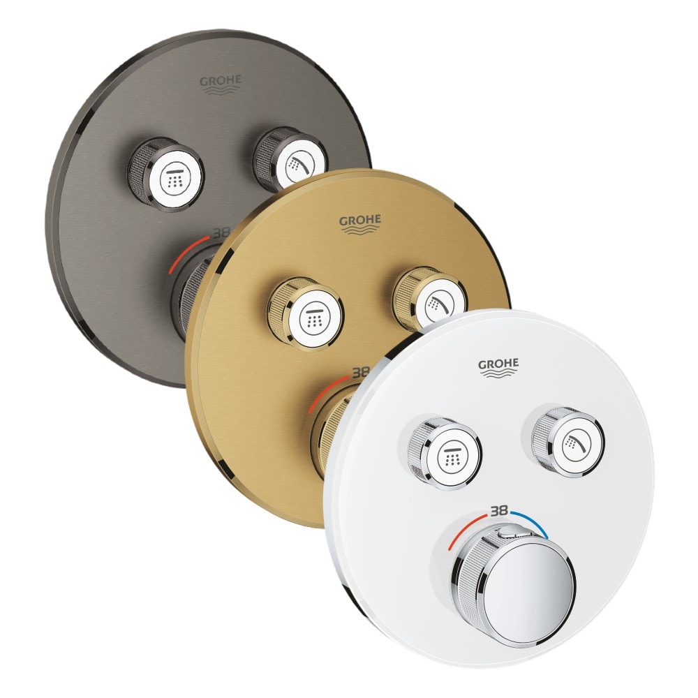 Grohe Grohtherm SmartControl rund termostat i hvid til indbygning, 2 ventiler