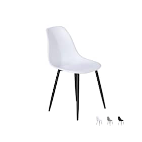 Venture Design Polar Plastic spisebordsstol i sort og grå plastik