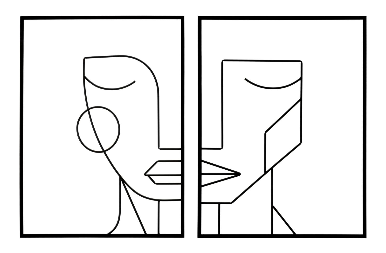 Mauro Ferretti Tribal Simply vægdekoration sæt 60 x 1 x 80 cm 2 dele