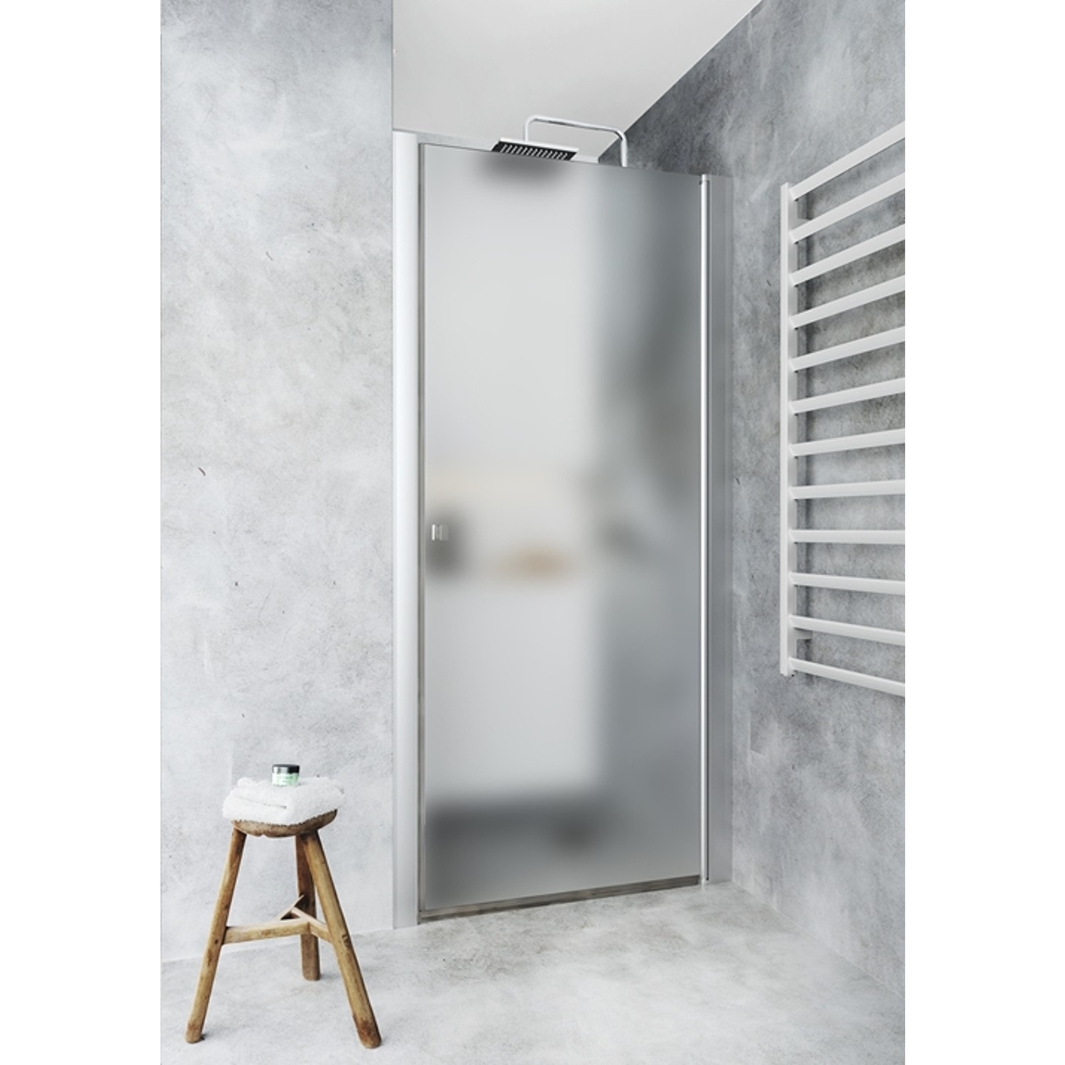 Hafa Igloo Pro Niche 95 brusedør lige i mat glas/alu