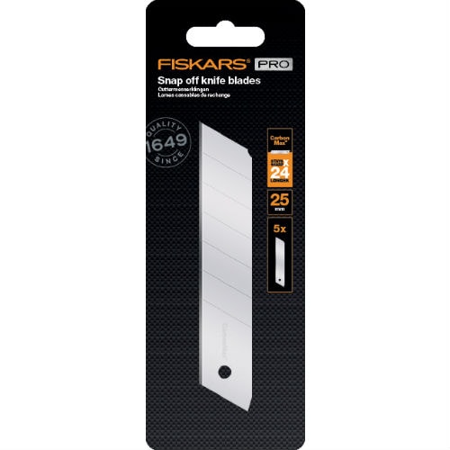 Fiskars Hardware CarbonMax knæk-blade til universalkniv 25 mm 5 stk.