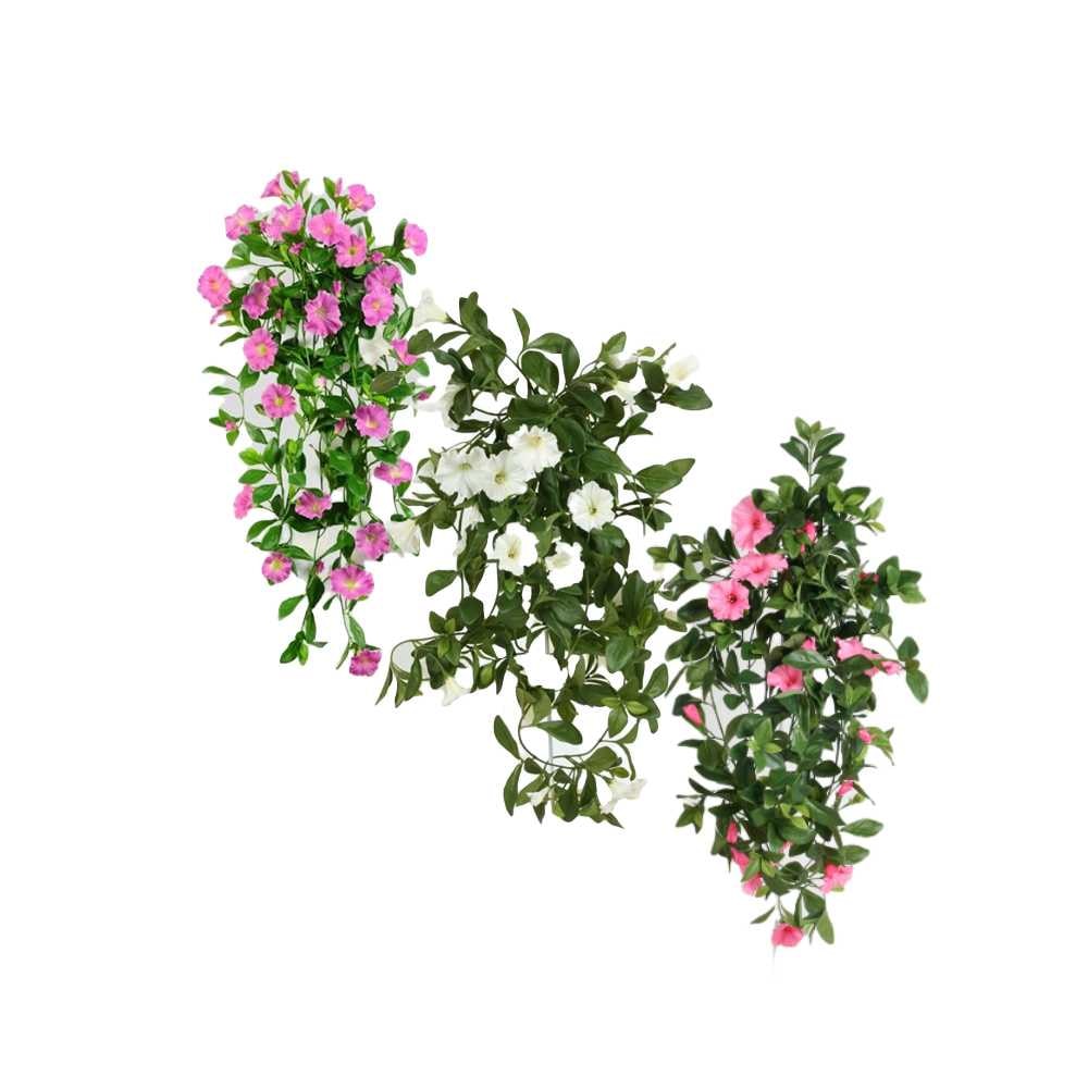Silkeplanter kunstig Petunia hængeplante L85 cm