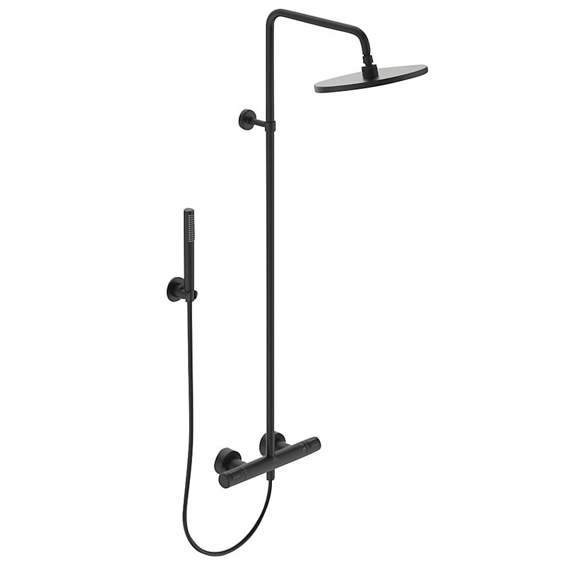 Ideal Standard Ceratherm T25 brusesystem+brusetermostat silk black Ø25/300/1750