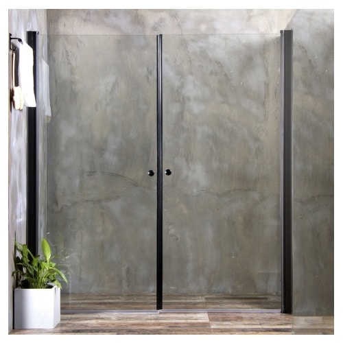 Bathlife Mångsidig Rak Sort nicheløsning 190 cm, 90 cm dør + 100 cm dør