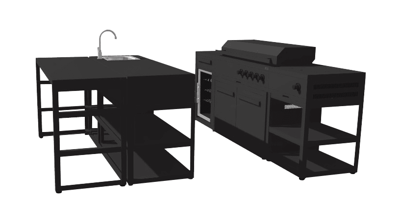 Myoutdoorkitchen Nordic Line Aarhus fritstående udekøkken sort