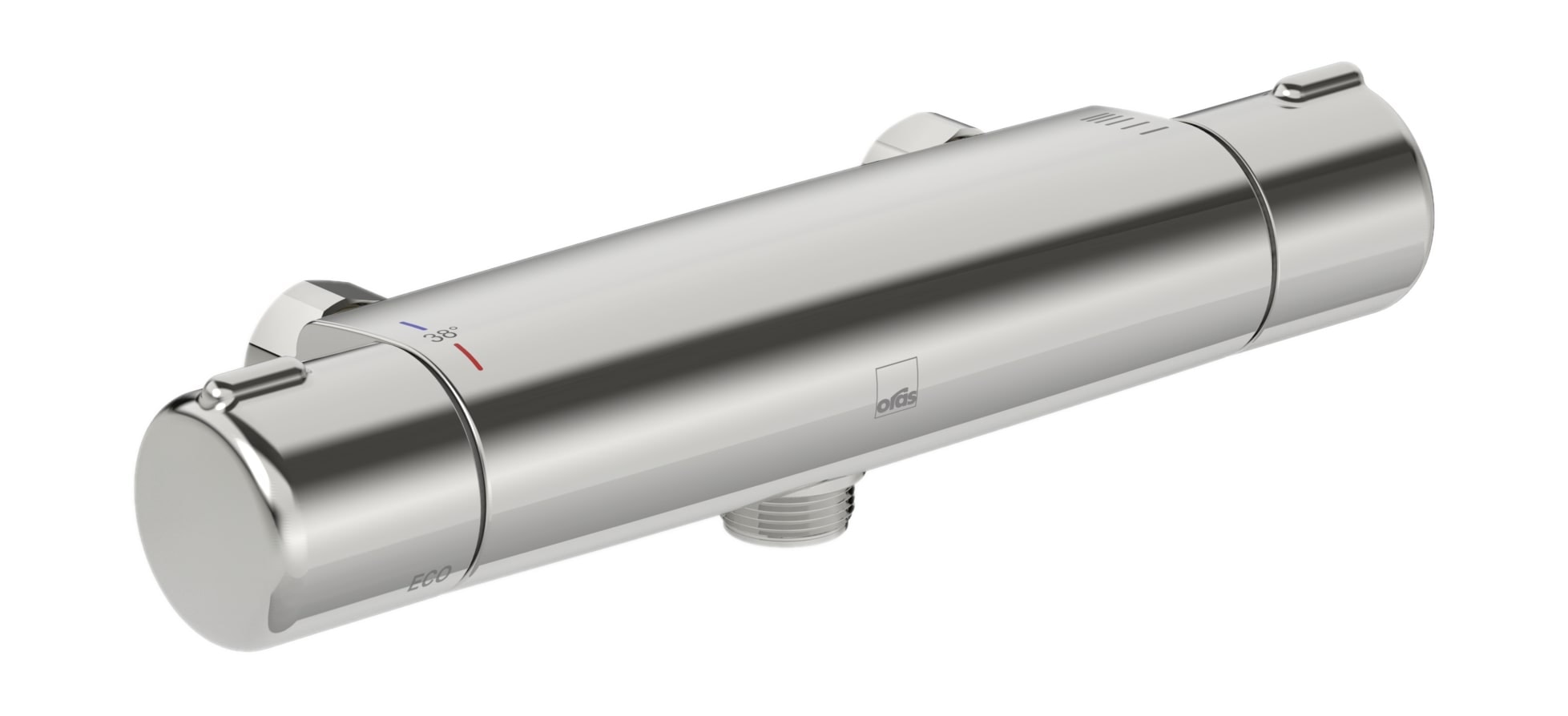 Oras Nova bruserarmatur i krom med termostat til omvendt rørføring