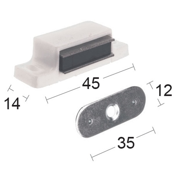 Habo magnetlås 4 kg hvid