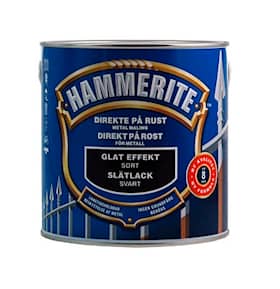 Hammerite glat effekt metalmaling i sort.Dåse med 2,5 liter.