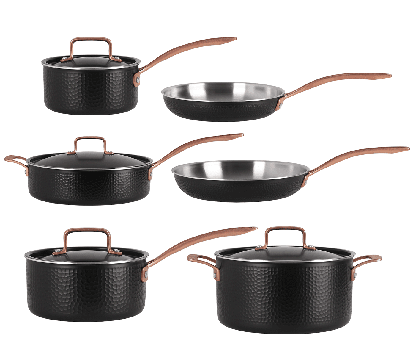 Pepper grydesæt sort 6 dele