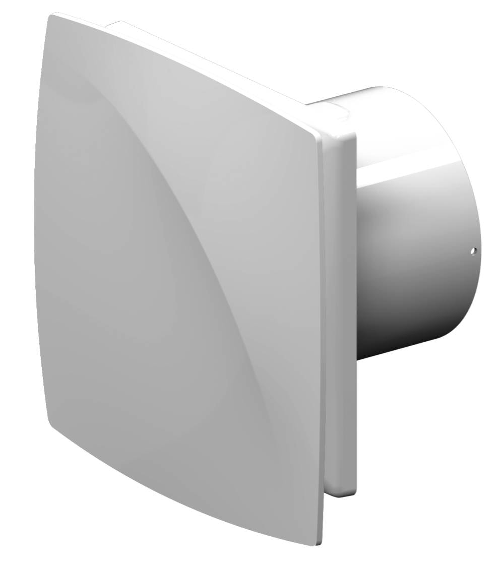 Duka PRO 90TH ventilator i hvid med fugt og tidstyring Ø100 mm