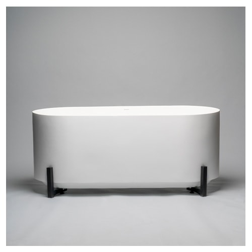 Westerbergs Vik 1600 fritstående badekar Solid surface med sorte ben 160 cm