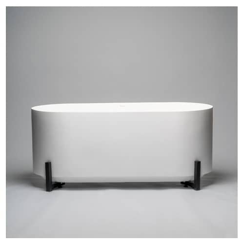 Westerbergs Vik 1600 fritstående badekar Solid surface med sorte ben 160 cm