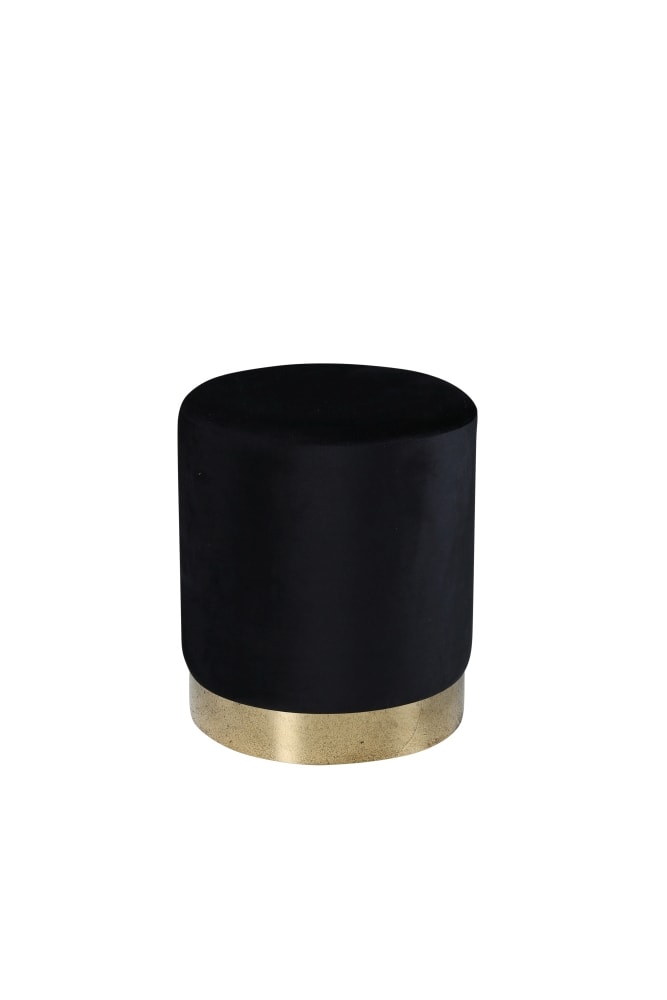 Venture Design Benji puf i messing/sort velour