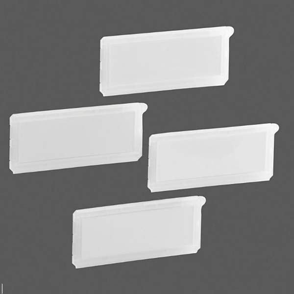 Elfa Classic etiketholder til trådhylde/hyldekurv. Pakke med 4 stk.