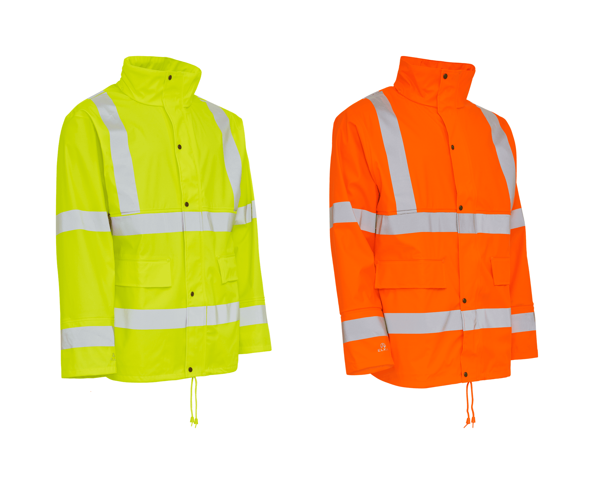 Elka Dry Zone Visible PU regnjakke Hi-Vis med refleksstriber - Fl. gul - 5XL